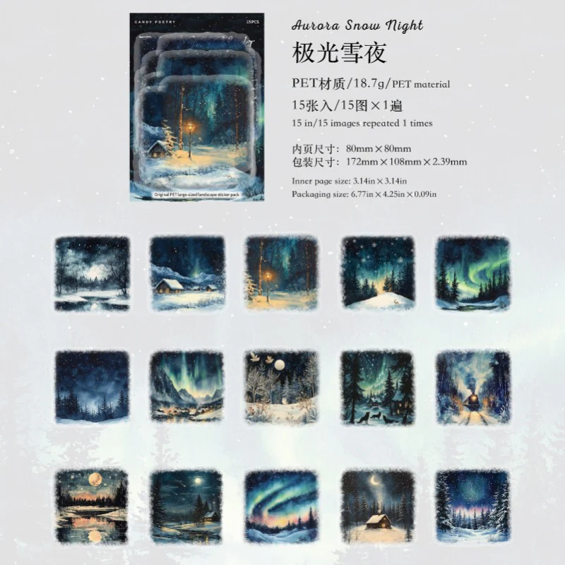 Snow Realm Poetry Series Sticker Pack 15Pcs - Image 15