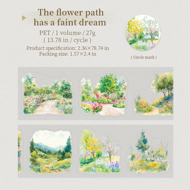 Spring Park Series Scenic PET Sticker Tape - Image 14