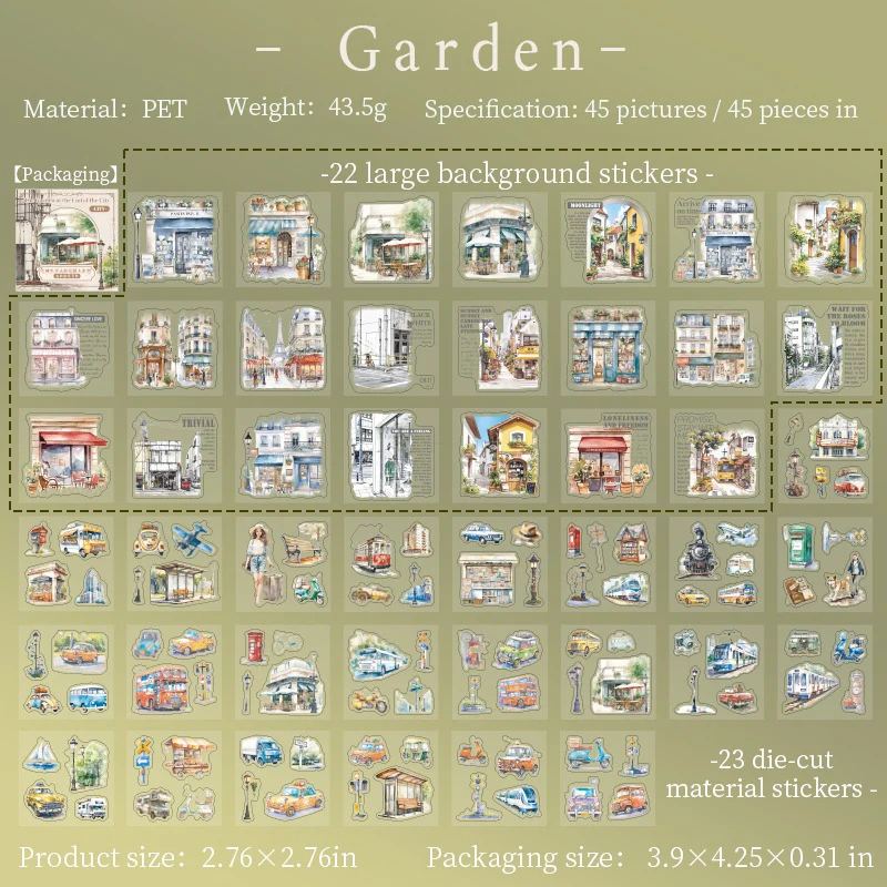 The Garden At End Of The City Sticker Box 45pcs - Image 12