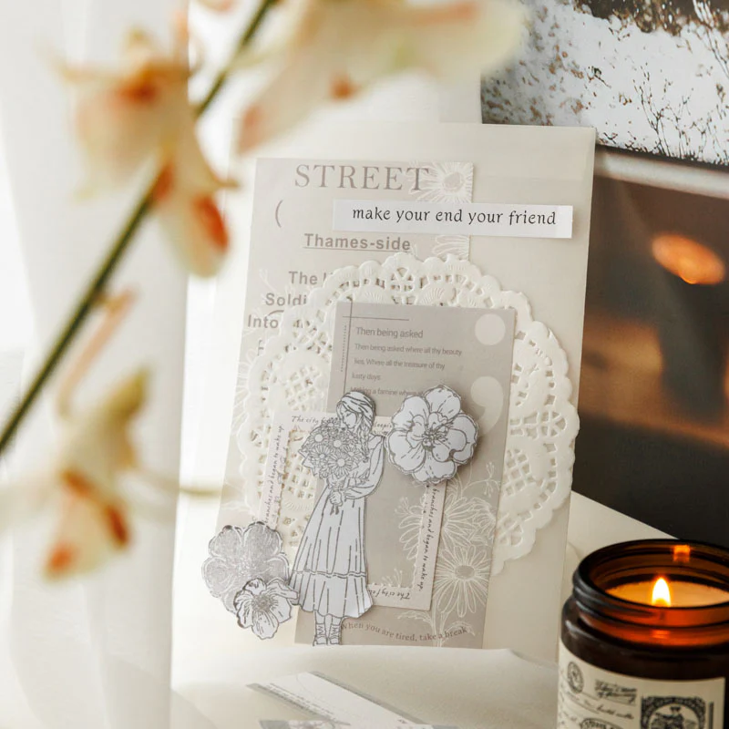 [Tomato Gam Girl] Black and White Garden Series Material Paper-TAHARA - Image 4