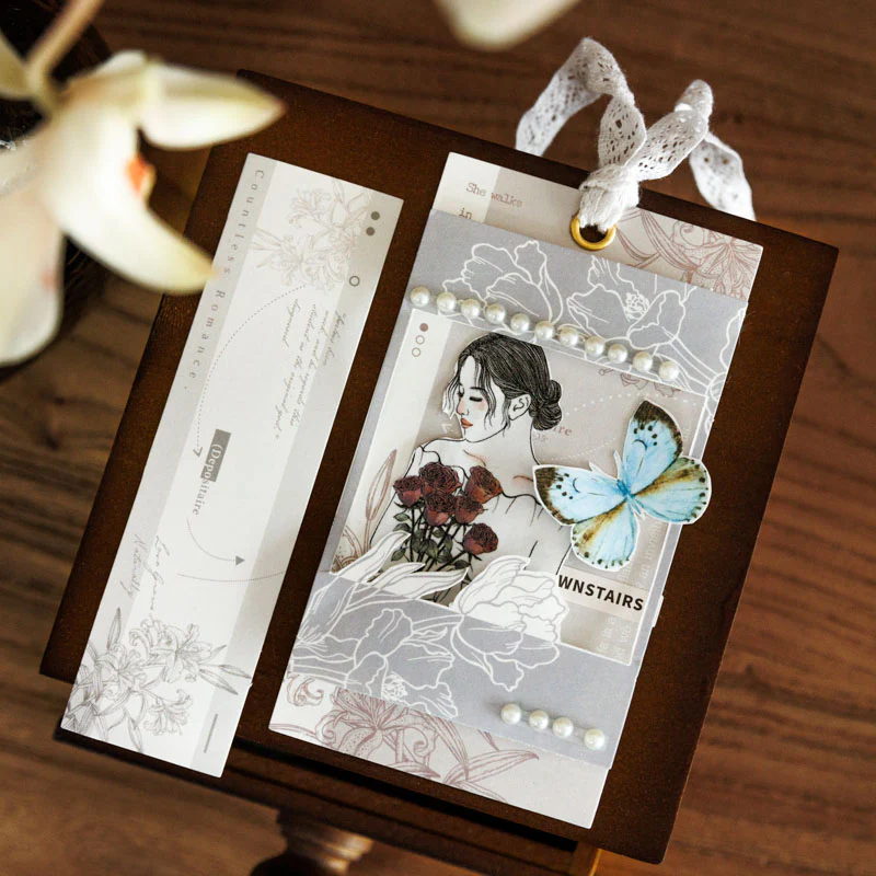 [Tomato Gam Girl] Black and White Garden Series Material Paper-TAHARA - Image 5