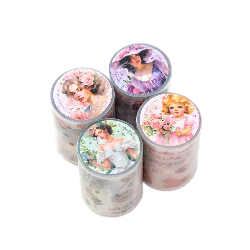 Vintage Art Girl Flower Tape-TAHARA - Image 14