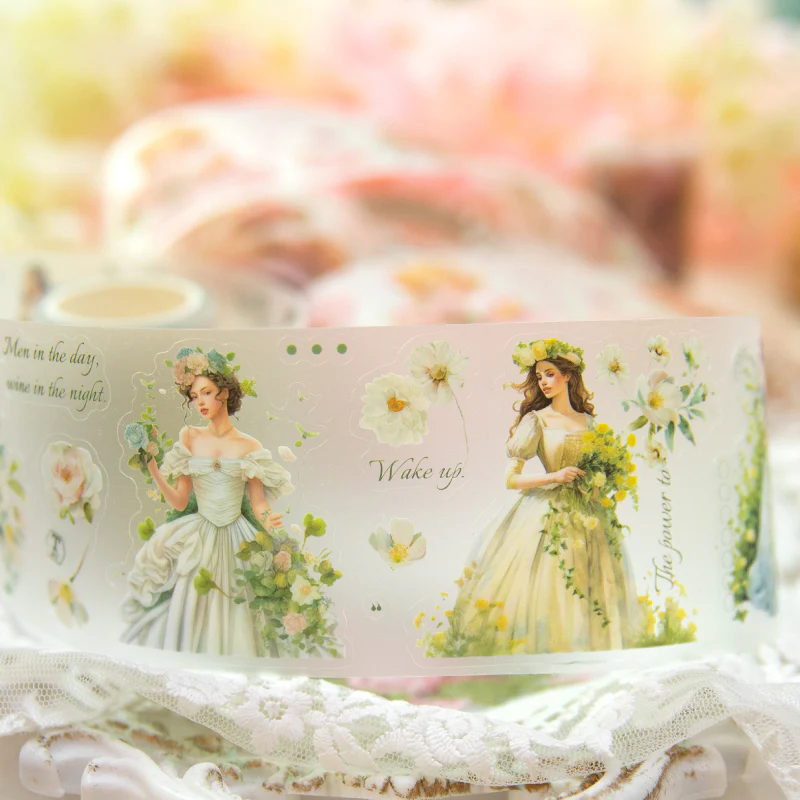 Vintage Art Girl Flower Tape-TAHARA - Image 3