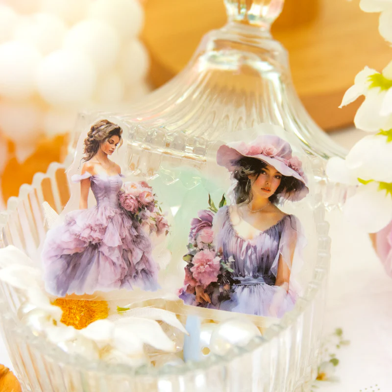 Vintage Art Girl Flower Tape-TAHARA - Image 5