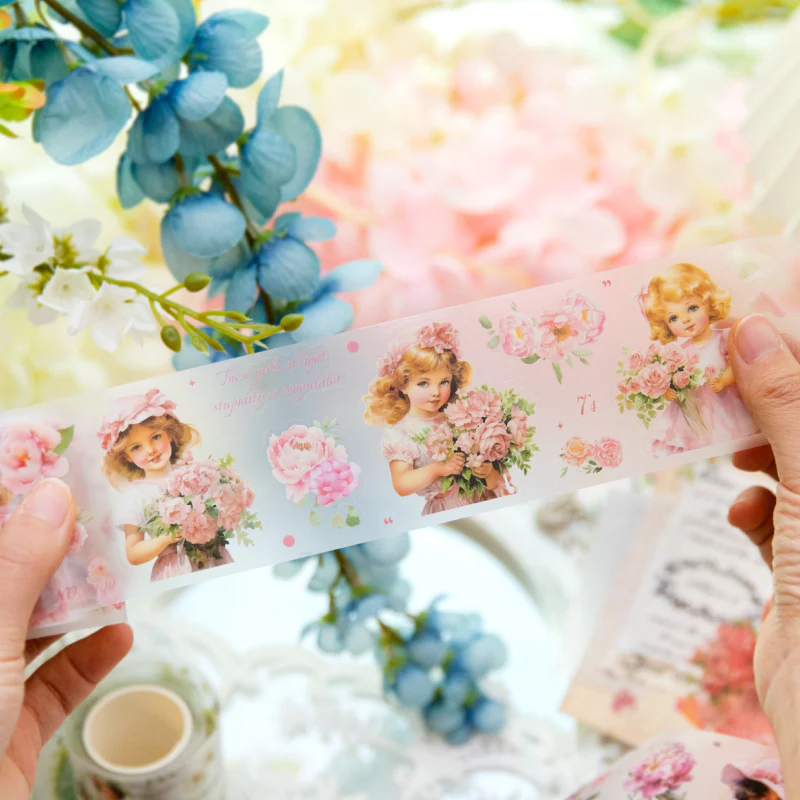 Vintage Art Girl Flower Tape-TAHARA - Image 6