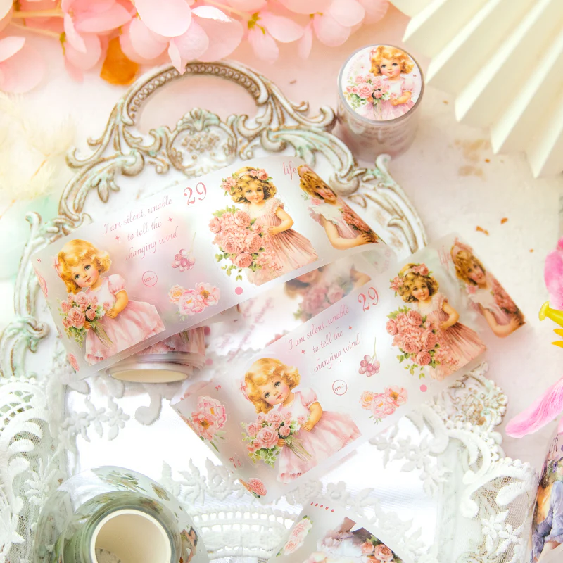 Vintage Art Girl Flower Tape-TAHARA - Image 7