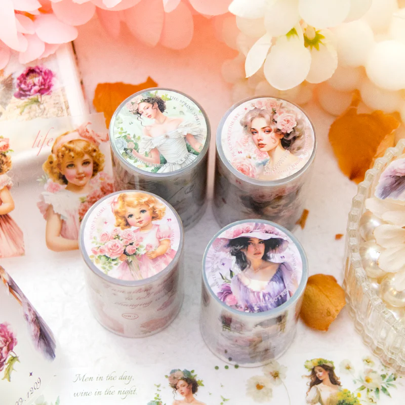 Vintage Art Girl Flower Tape-TAHARA - Image 9