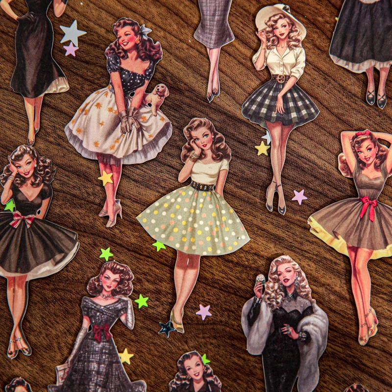 Vintage Beauty Series Large Sticker Pack 25Pcs - Image 4