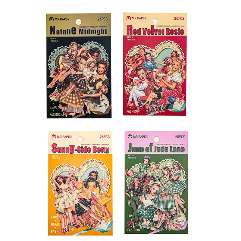 Vintage Beauty Series Large Sticker Pack 25Pcs - Image 5