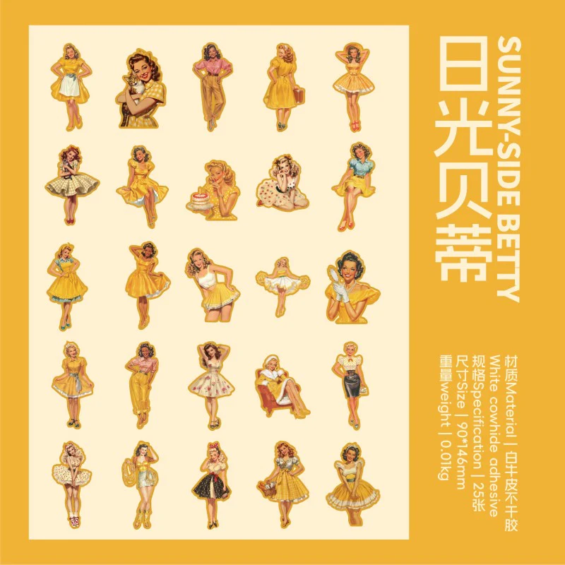 Vintage Beauty Series Large Sticker Pack 25Pcs - Image 9