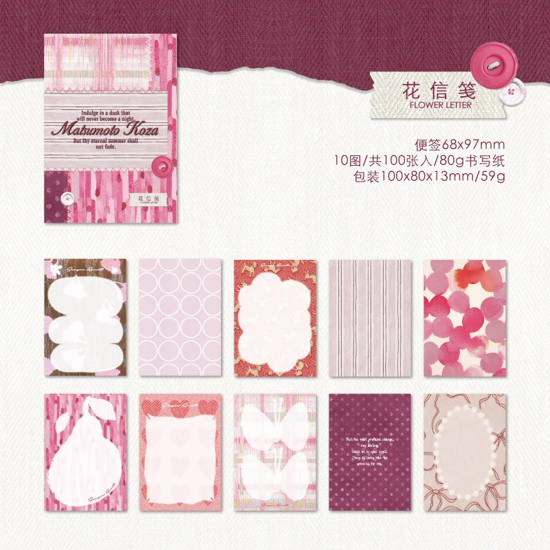 Vintage Floral Scrapbook Paper 100PCS - Image 12