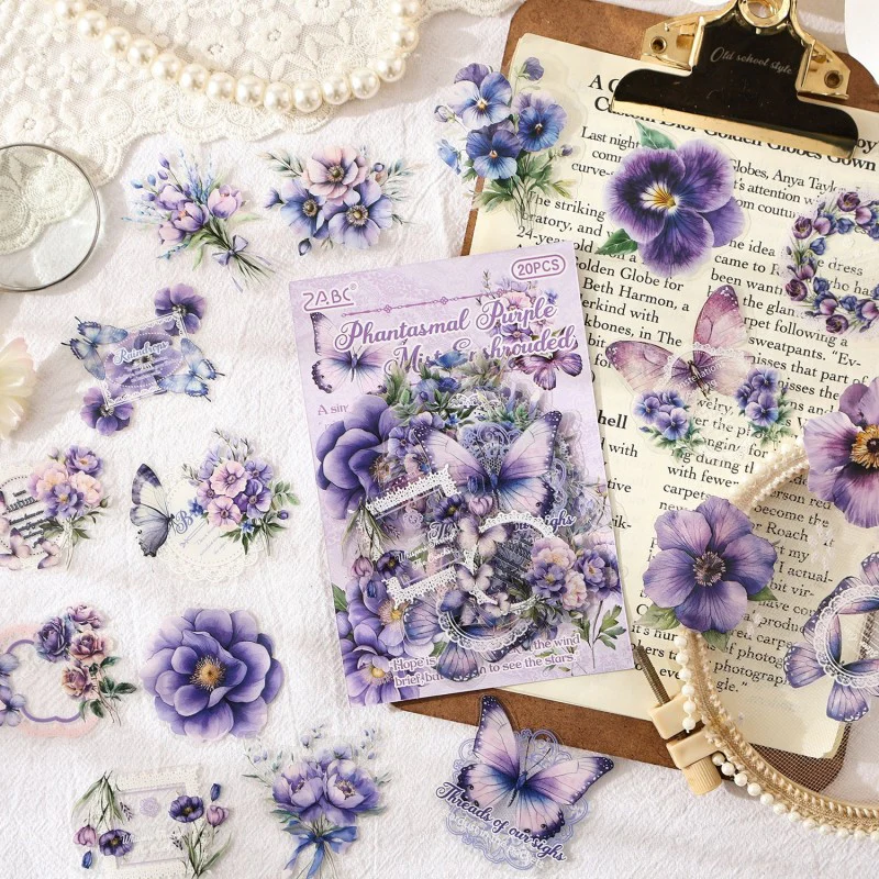 Vintage Flower Sticker 20pcs - Image 10
