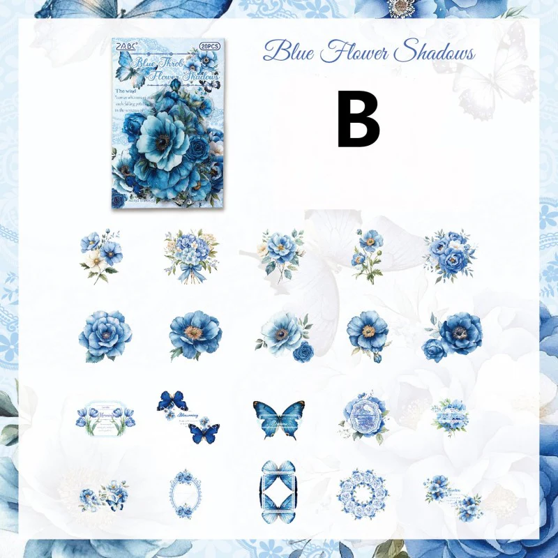 Vintage Flower Sticker 20pcs - Image 14
