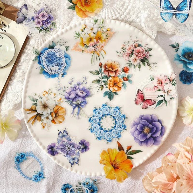 Vintage Flower Sticker 20pcs - Image 3