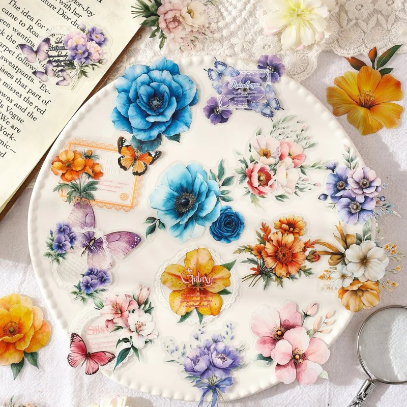 Vintage Flower Sticker 20pcs - Image 7