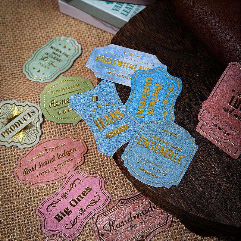 Vintage Leather Series Gold-Embossed Label Stickers - Image 7