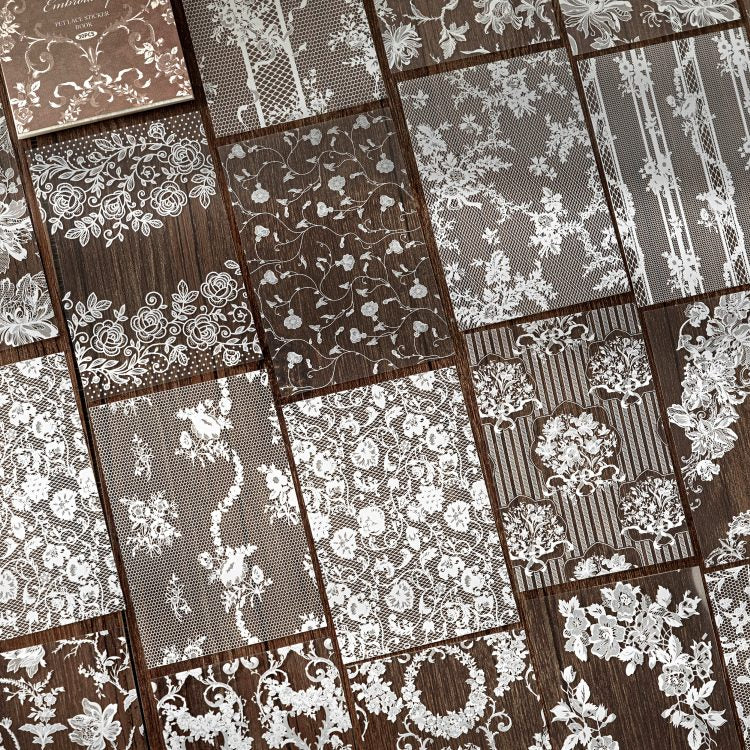 Vintage PET Lace Stickers Book 30PCS - Image 2