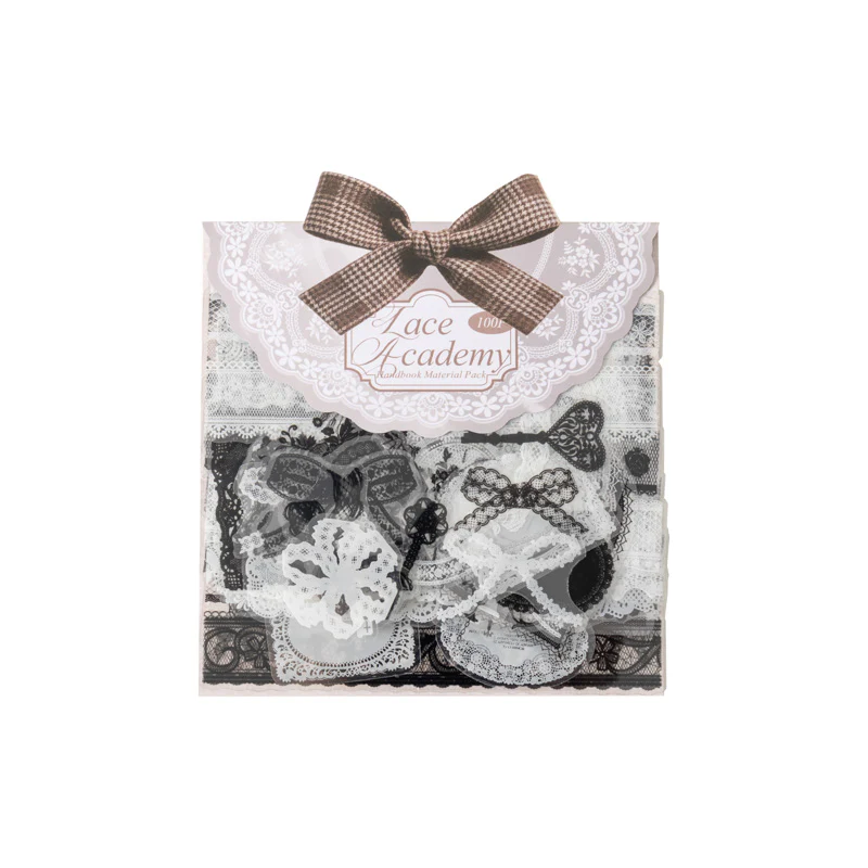 Vintage PET Lace Stickers Pack 100PCS - Image 6