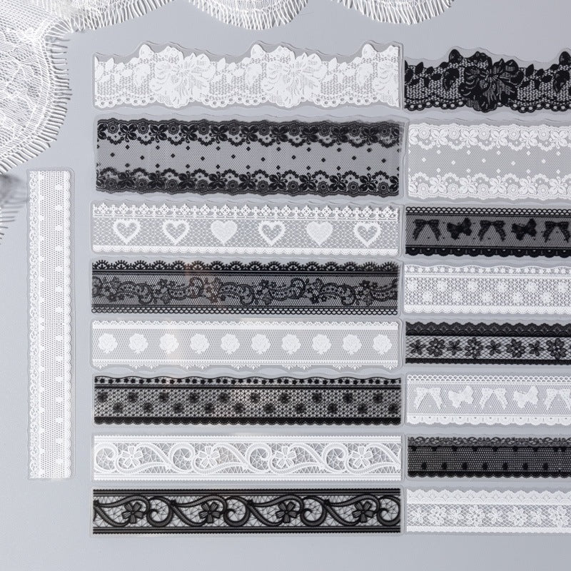Vintage PET Lace Stickers Pack 100PCS - Image 8