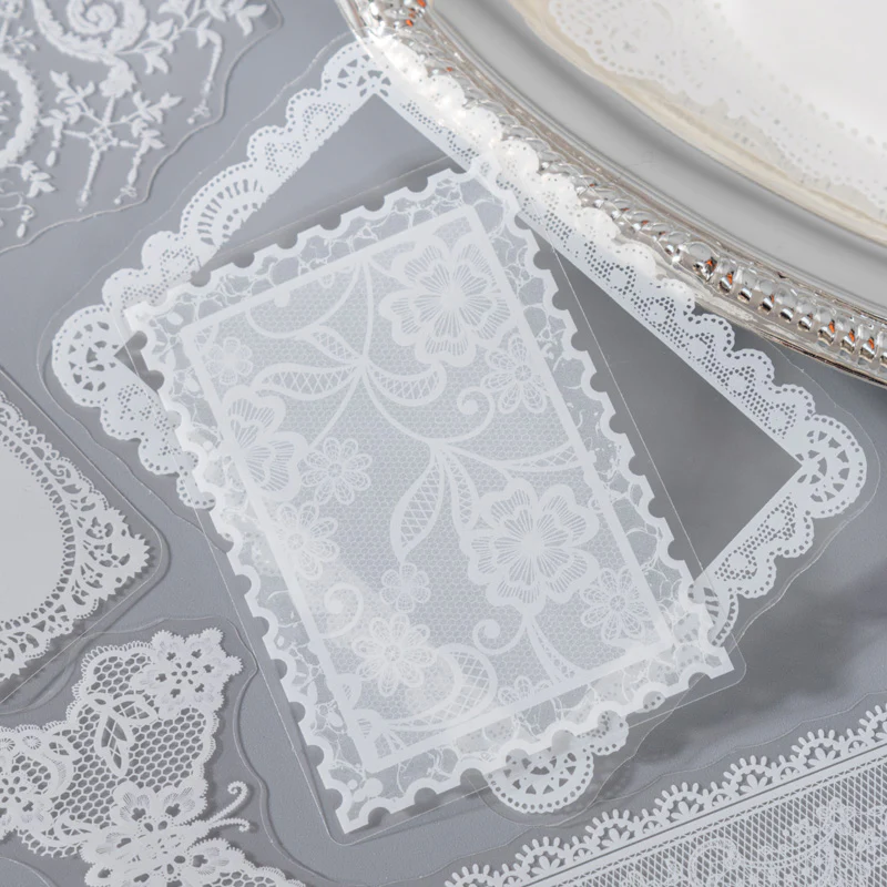 Vintage PET Lace Stickers Pack 100PCS - Image 9