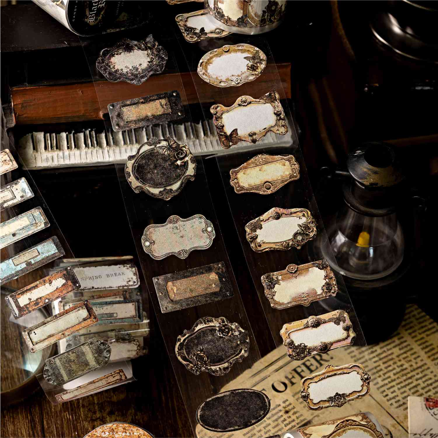 Vintage Rusted Label Material Stickers - Image 3