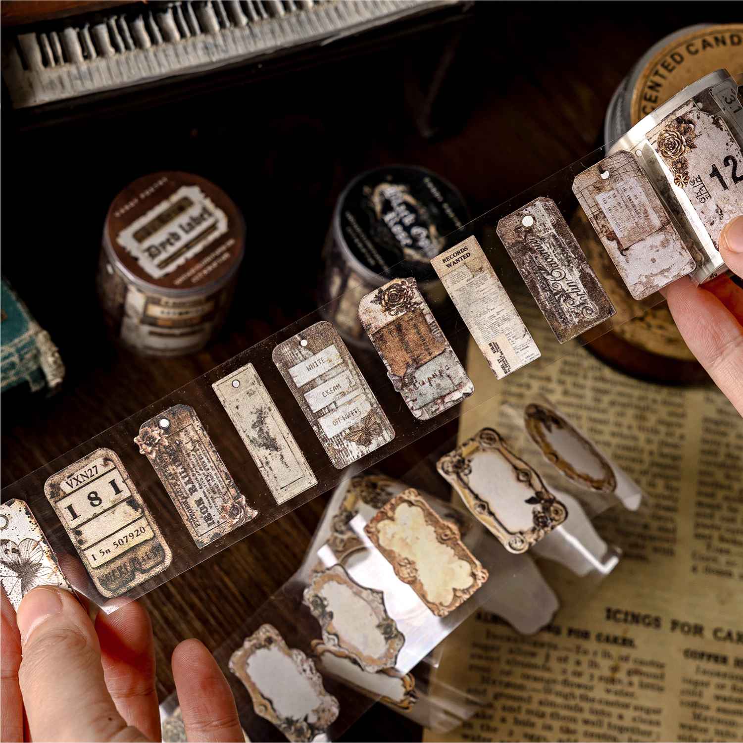 Vintage Rusted Label Material Stickers - Image 4