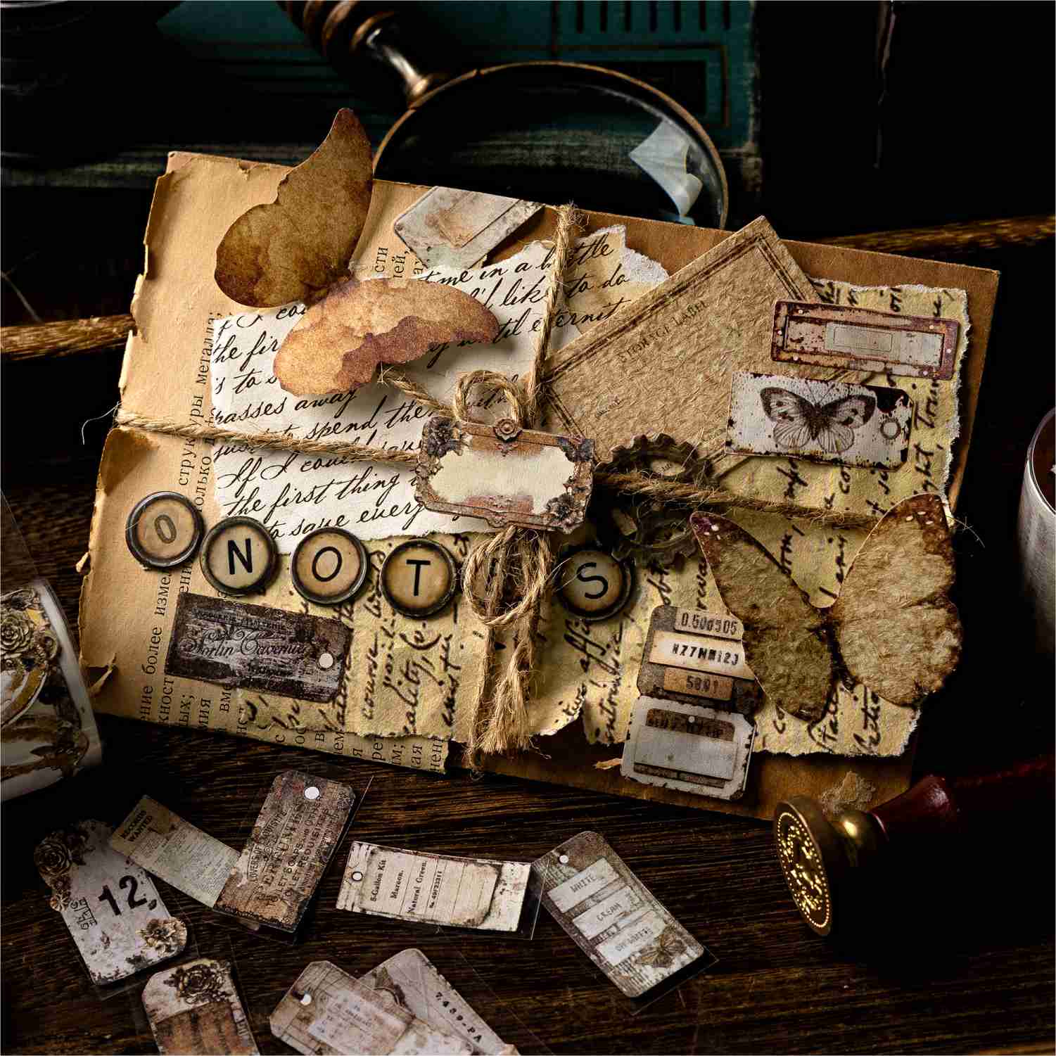 Vintage Rusted Label Material Stickers - Image 8