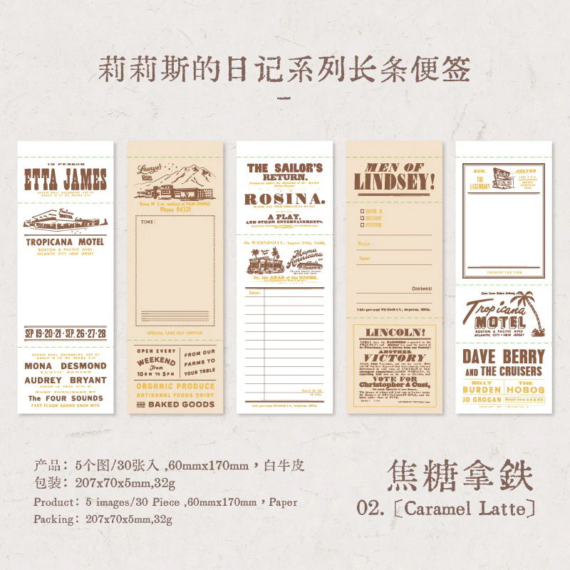 Whispers on Paper Series Vintage Long Memo Pad - Image 38