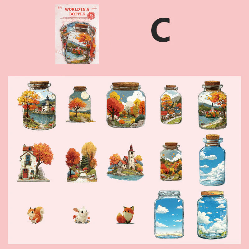 World In A Bottle Sticker 15pcs - Image 11