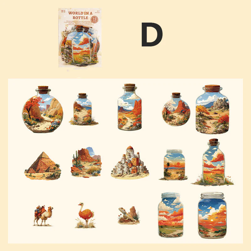 World In A Bottle Sticker 15pcs - Image 12