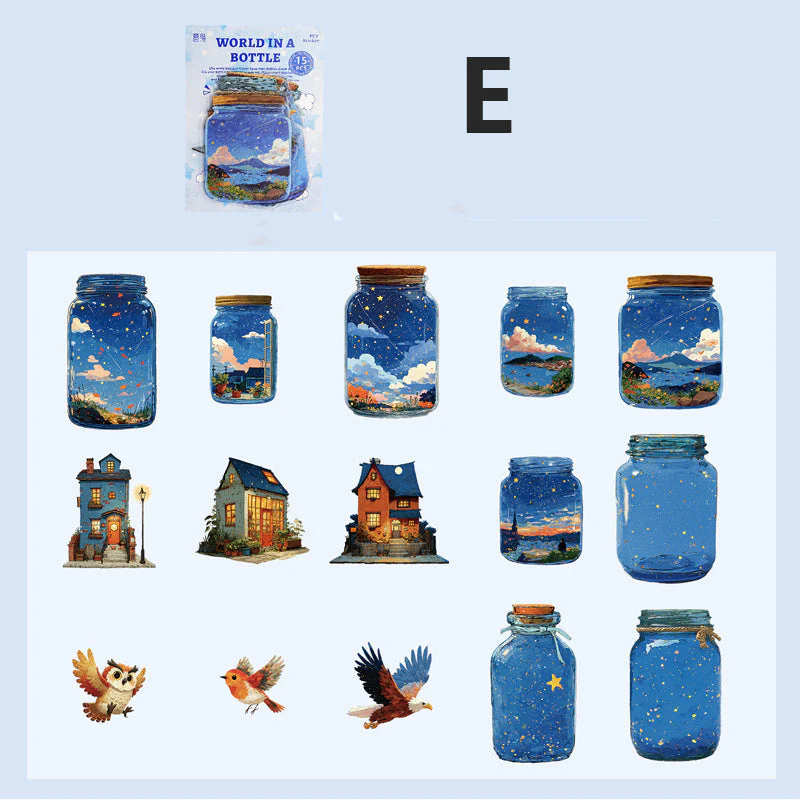 World In A Bottle Sticker 15pcs - Image 13