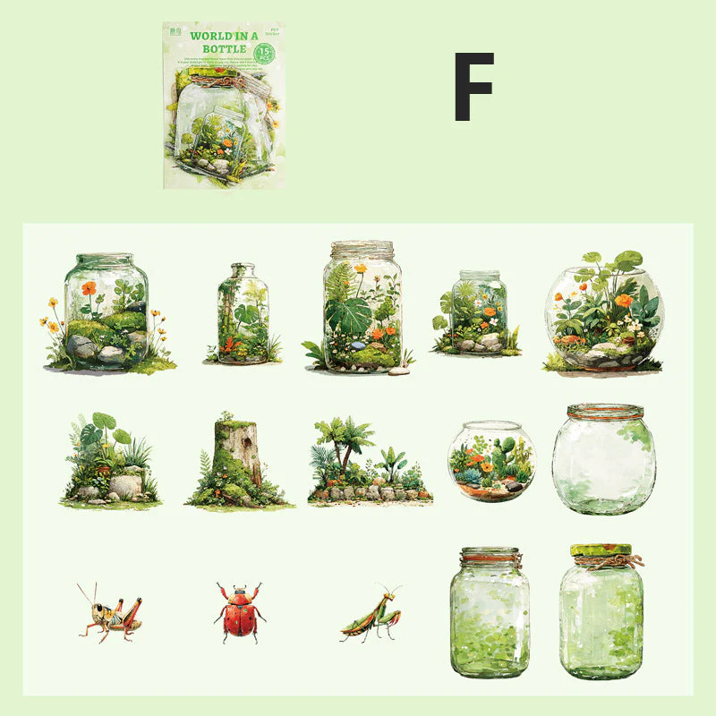 World In A Bottle Sticker 15pcs - Image 14