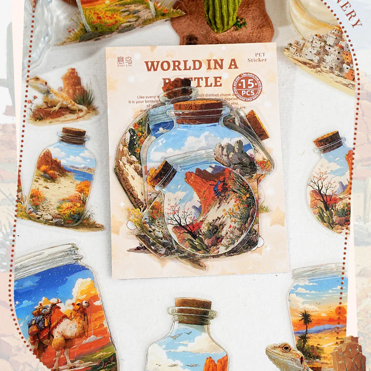 World In A Bottle Sticker 15pcs - Image 5