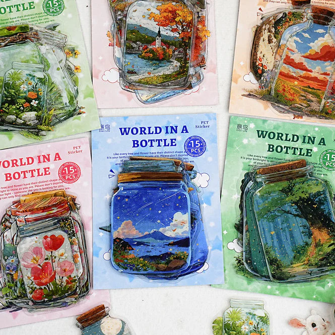World In A Bottle Sticker 15pcs - Image 7